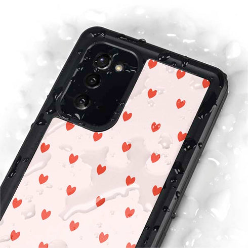 Pink and Red Hearts Galaxy Note20 5G Waterproof Case