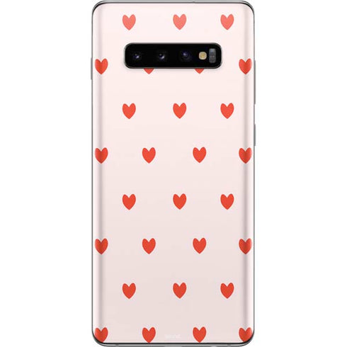 Pink and Red Hearts Galaxy S10 Plus Skin