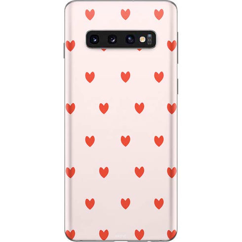 Pink and Red Hearts Galaxy S10 Skin