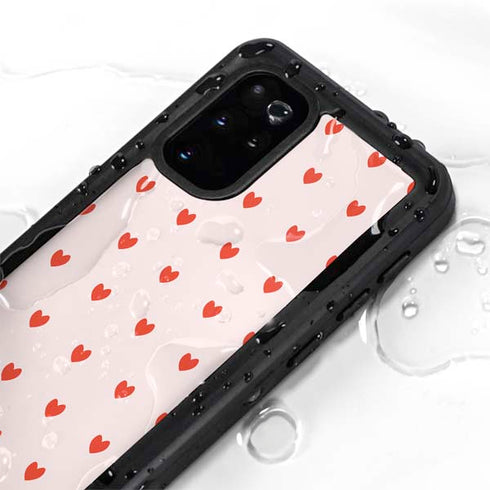 Pink and Red Hearts Galaxy S20 Plus Waterproof Case