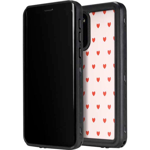 Pink and Red Hearts Galaxy S20 Waterproof Case