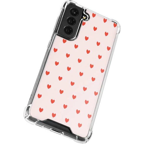 Pink and Red Hearts Galaxy S21 FE Clear Case