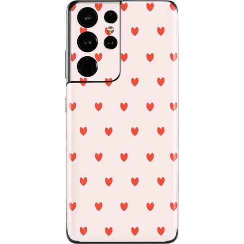 Pink and Red Hearts Galaxy S21 Ultra 5G Skin