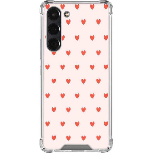 Pink and Red Hearts Galaxy S23 Plus Clear Case