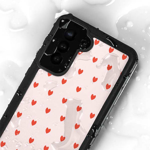 Pink and Red Hearts Galaxy S23 Plus Waterproof Case