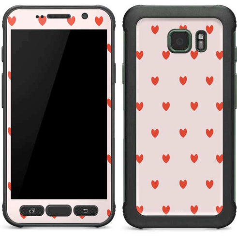 Pink and Red Hearts Galaxy S7 Active Skin