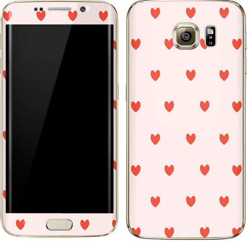 Pink and Red Hearts Galaxy S7 Edge Skin