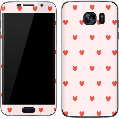 Pink and Red Hearts Galaxy S7 Skin