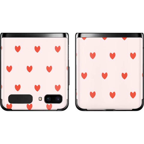 Pink and Red Hearts Galaxy Z Flip Skin