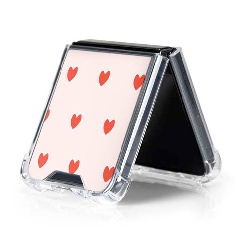 Pink and Red Hearts Galaxy Z Flip5 5G Clear Case