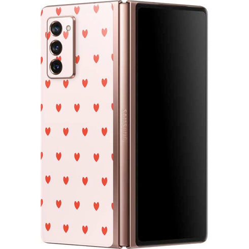 Pink and Red Hearts Galaxy Z Fold2 5G Skin