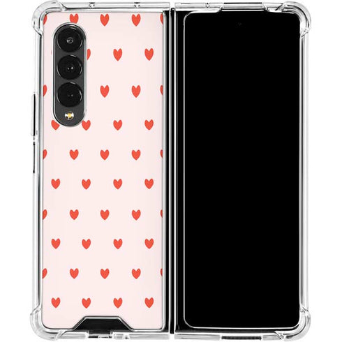 Pink and Red Hearts Galaxy Z Fold4 5G Clear Case