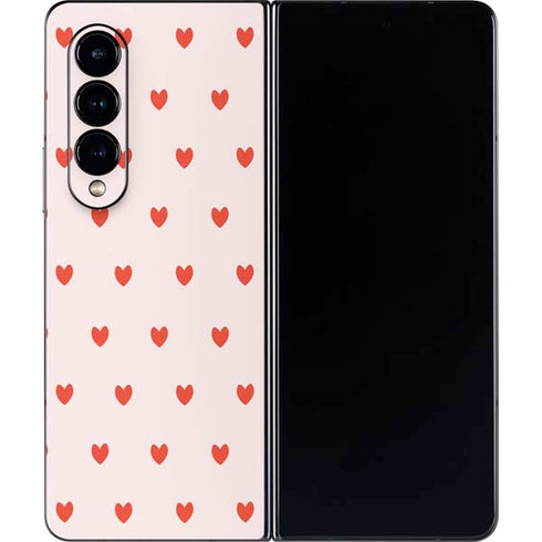 Pink and Red Hearts Galaxy Z Fold4 5G Skin