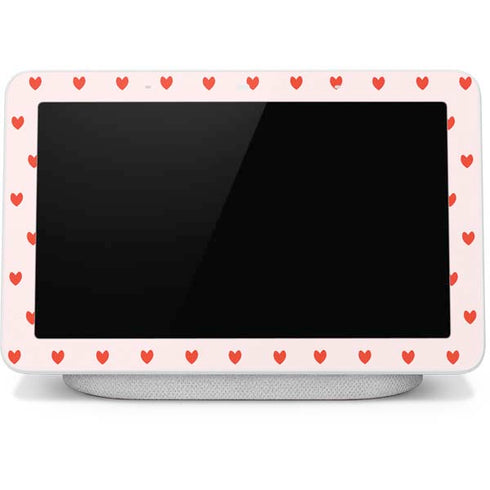 Pink and Red Hearts Google Home Hub Skin