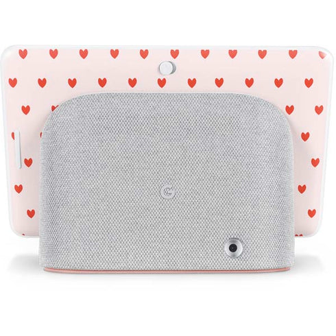 Pink and Red Hearts Google Home Hub Skin