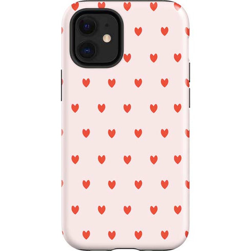 Pink and Red Hearts iPhone 12 Mini Impact Case