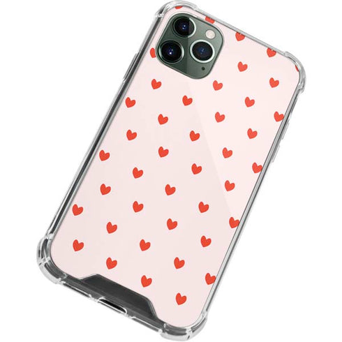 Pink and Red Hearts iPhone 12 Pro Clear Case