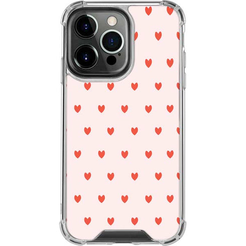 Pink and Red Hearts iPhone 13 Pro Clear Case