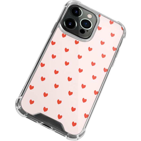 Pink and Red Hearts iPhone 13 Pro Clear Case