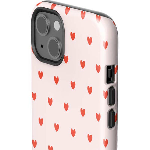 Pink and Red Hearts iPhone 14 Plus Impact Case