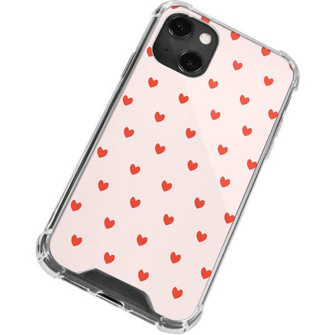 Pink and Red Hearts iPhone 14 Plus Clear Case