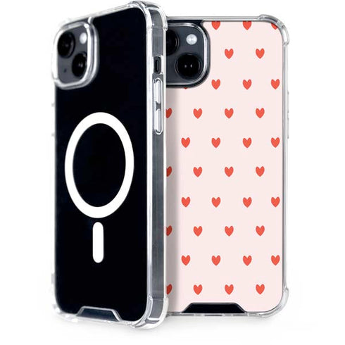Pink and Red Hearts iPhone 15 Plus MagSafe Case