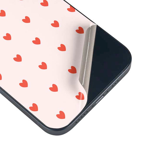 Pink and Red Hearts iPhone 15 Plus Skin