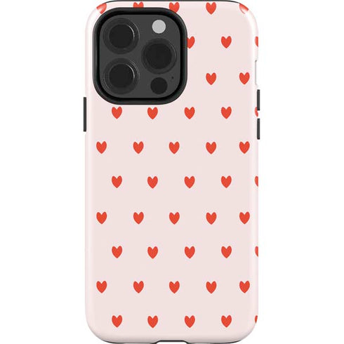 Pink and Red Hearts iPhone 15 Pro Impact Case