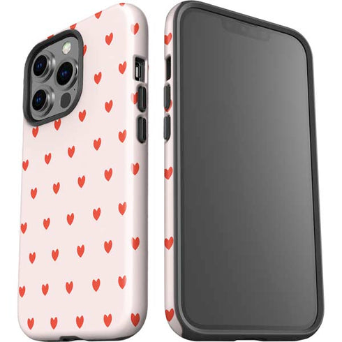 Pink and Red Hearts iPhone 15 Pro Impact Case