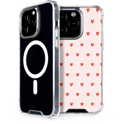 Pink and Red Hearts iPhone 15 Pro MagSafe Case