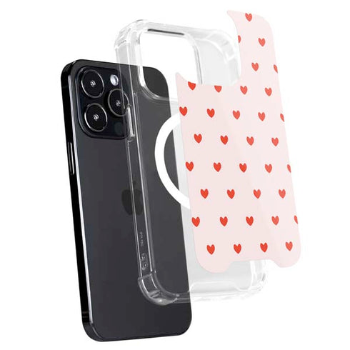 Pink and Red Hearts iPhone 14 Pro Max MagSafe Case