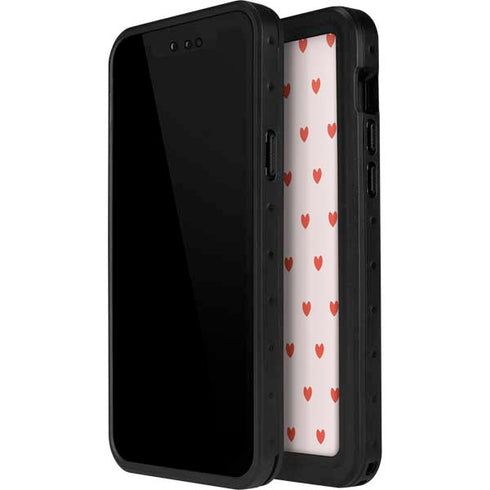Pink and Red Hearts iPhone 14 Pro Max Waterproof Case