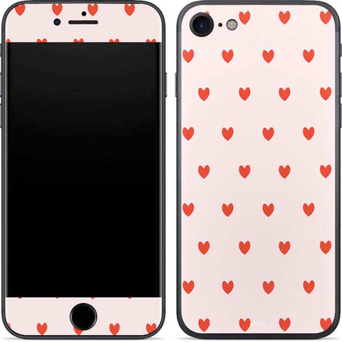 Pink and Red Hearts iPhone 7 Skin