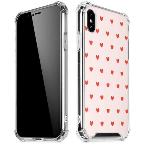 Pink and Red Hearts iPhone XS Max Clear Case