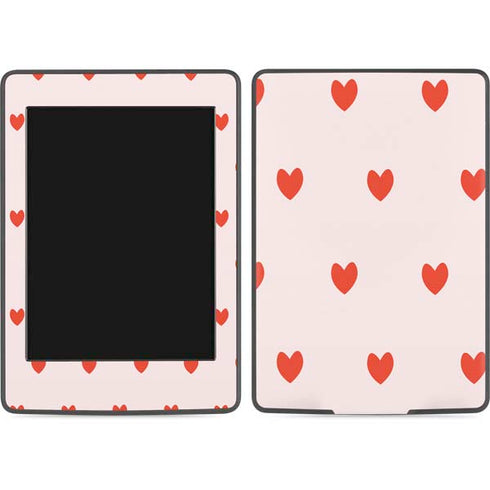 Pink and Red Hearts Amazon Kindle Skin