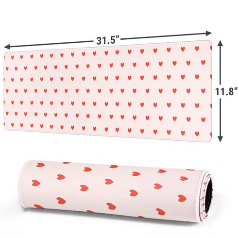 Pink and Red Hearts Gaming Mouse Pad