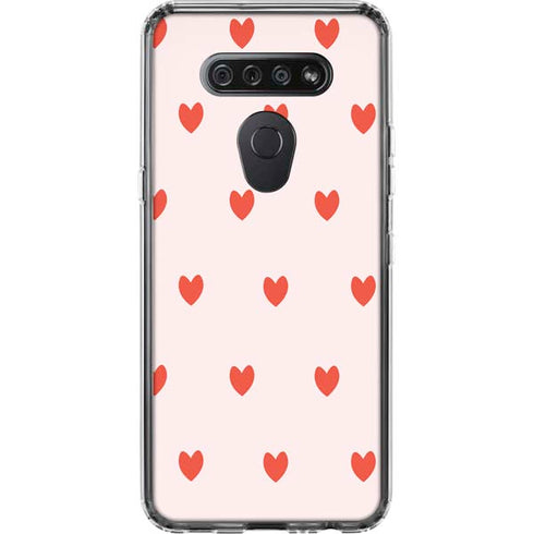 Pink and Red Hearts LG K51/Q51 Clear Case