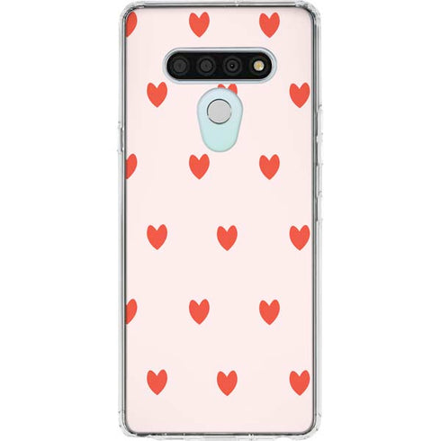 Pink and Red Hearts LG Stylo 6 Clear Case