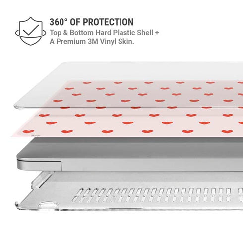 Pink and Red Hearts MacBook Air 15in (2023-2025) Case plus Skin