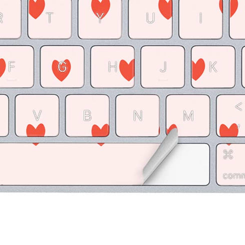 Pink and Red Hearts Magic Keyboard Skin