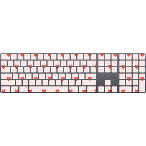 Pink and Red Hearts Magic Keyboard with Numeric Keypad Skin