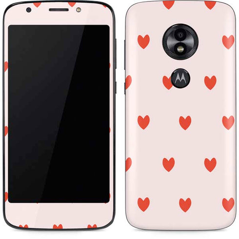 Pink and Red Hearts Moto E5 Play Skin