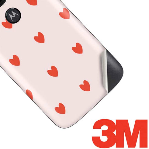 Pink and Red Hearts Moto E5 Play Skin