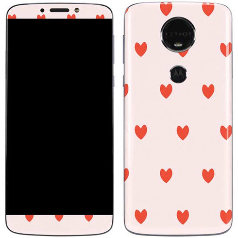 Pink and Red Hearts Moto E5 Plus Skin