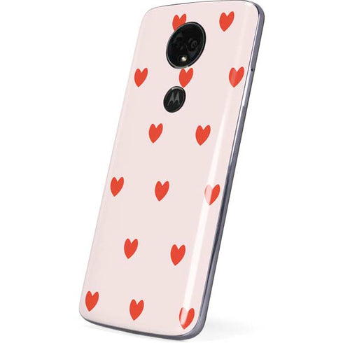 Pink and Red Hearts Moto E5 Plus Skin