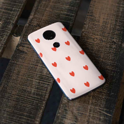 Pink and Red Hearts Moto E5 Plus Skin