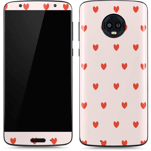 Pink and Red Hearts Moto G6 Skin