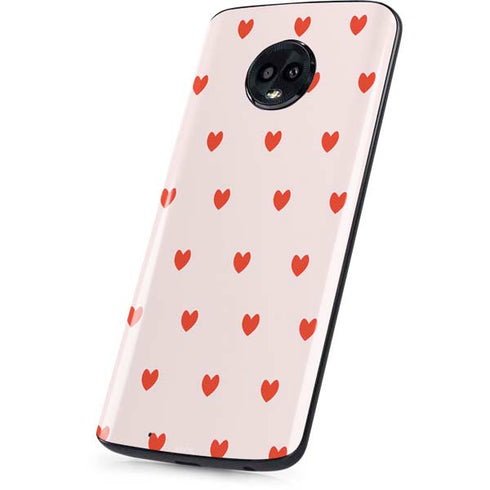 Pink and Red Hearts Moto G6 Skin