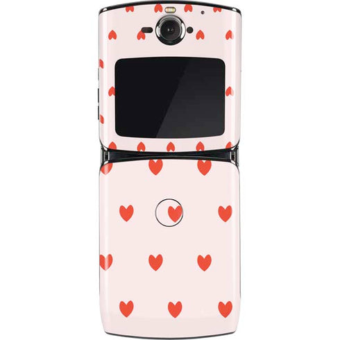 Pink and Red Hearts Motorola RAZR Skin