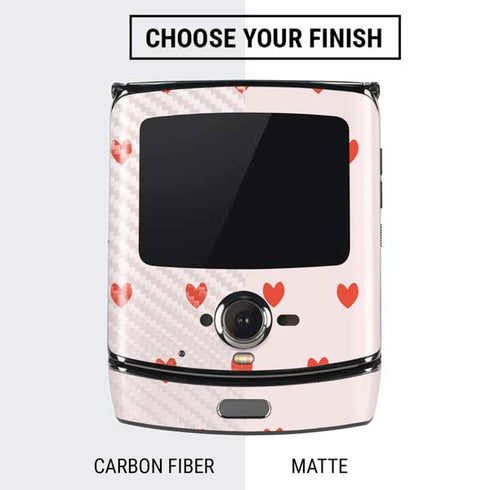 Pink and Red Hearts Motorola RAZR Skin